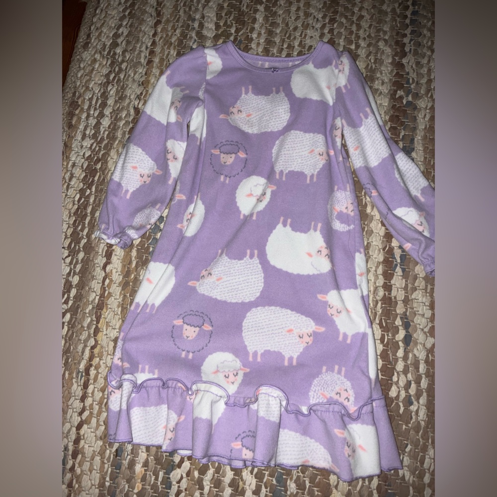 Simple Lavender Sheep Kids Nightgown